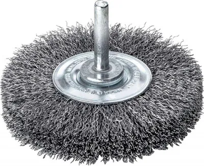 Imagen del producto de Cepillo cilíndrico para mandril Lessmann, con cerdas de alambre de acero de 0,30 mm, diámetro del cepillo x anchura del cepillo: 80 x 18 mm