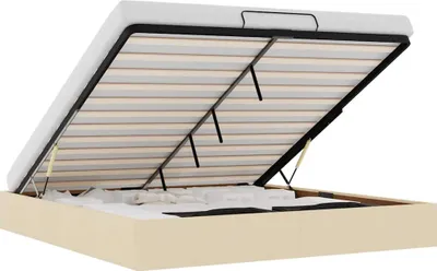 Obrázok produktu pre vidaXL Osmanská posteľ bez matraca krémová 200x200 cm látka