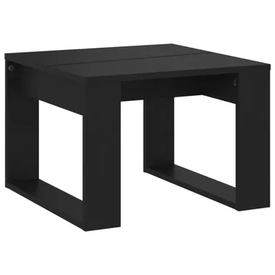 A black wooden side table.