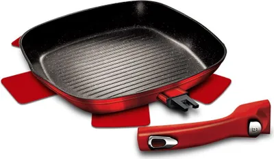 Produktbild von BERLINGERHAUS BH-1947 Pánev grilovací s odnímatelnou rukojetí 28 cm Burgundy Metallic Line