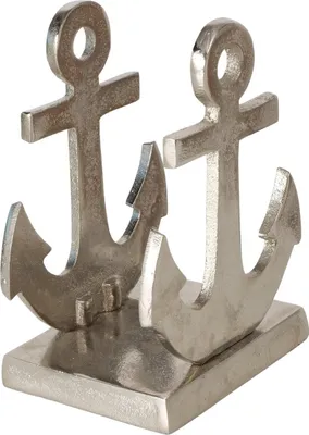 Produktbild von Serviettenhalter ANKER silber aus Metall Aluminium Deko Küche Beach House