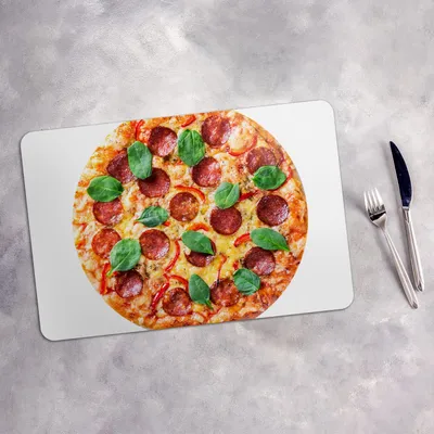 Produktbild von Tischset 4x45x30 cm + 10fi cm Platzset Tischmatte Platzmatte Untersetzer - Peperoni Pizza