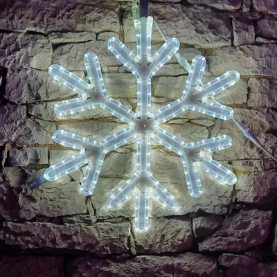 Produktbild von DECOLED LED-Lichtflocke V, hängender 3D-Druck, Ø 60 cm, eisweiß