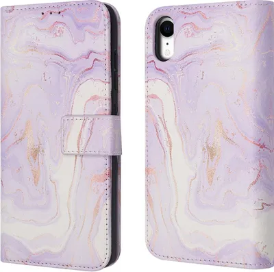 Produktbild von imoshion Design Klapphülle iPhone Xr - Purple Marble