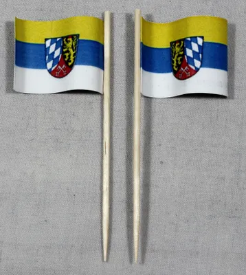 Produktbild von Party-Picker Flagge Oberpfalz Papierfähnchen in Spitzenqualität 25 Stück Beutel