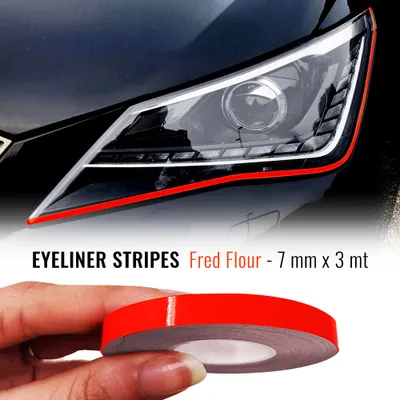 Zdjęcie produktu dla Pasek samoprzylepny eyeliner do reflektorów samochodowych czerwony fluo 7 mm x 3 mt