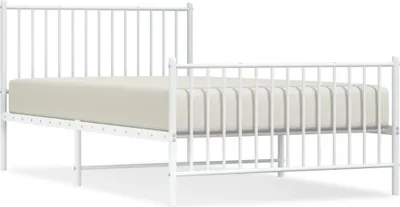 Obrázek produktu pro vidaXL Postel s čelem a nohou kovová bílá 107x203 cm