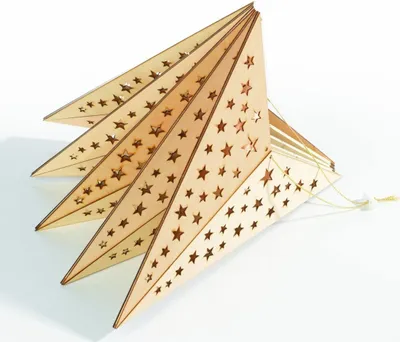 Produktbild von Ornament LED Weihnachtsstern aus Holz / Ø 52 cm / mit Fernbedienung