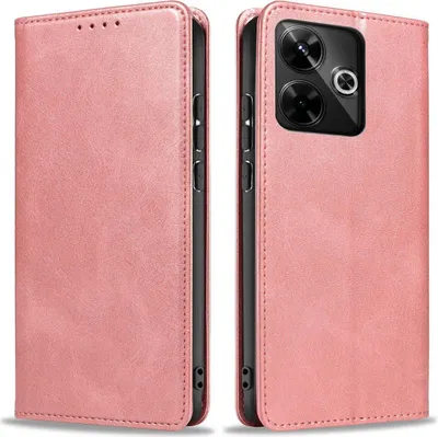 Produktbild von Handyhülle für Xiaomi Redmi 13 Kunstleder Flip Cover Hülle Handytasche Case Kartenfach Farbe: Rosa