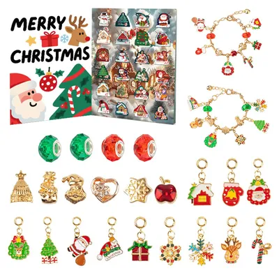 Adventskalender 2026 Armband-Bastelset, DIY, Gold, für Mädchen & Jungen