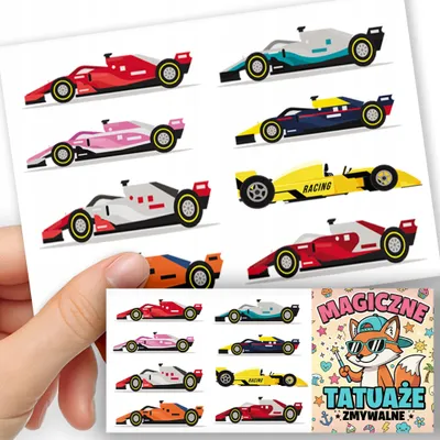 Obrázek produktu pro SMYVATELNA DETSKA TETOVANI DOCASNA - Auta Závody F1 - 8 ks