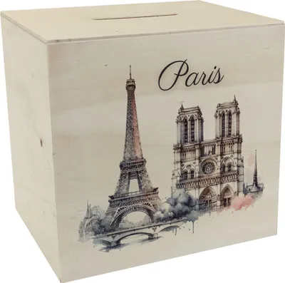 Produktbild von Wahrzeichen Paris Spardose aus Holz