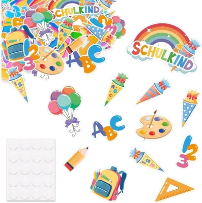Produktbild von 60 Stück Einschulung Deko Konfetti ABC 123 Tischdeko Schule Mädchen Junge