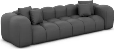 Produktbild von Kunstleder 4-Sitzer Couch Valora Dunkelgrau