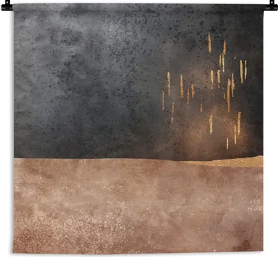 Produktbild von MuchoWow® Wandteppich Wandbehang Abstrakt - Gold - Design 90x90 cm Tapisserie Dekoration Wandtuch - Wandaufhänger