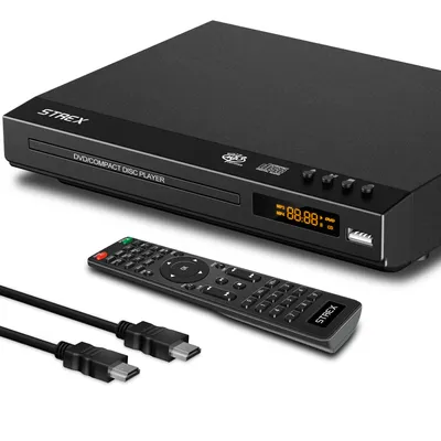Produktbild von Strex DVD Player mit HDMI - Full HD 1080P - Region Free - Fernbedienung - USB - HDMI/RCA - Schwarz DVD-Player