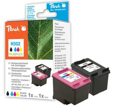 Obrázok produktu pre Peach PI300-657 - atrament na báze pigmentu - čierny - azúrový - purpurový - žltý - HP - viacnásobné balenie - HP DeskJet 1110 HP DeskJet 2130 HP DeskJet 3630 HP Envy 4520 e-All-in-One HP Envy 4522... - 6 ml
