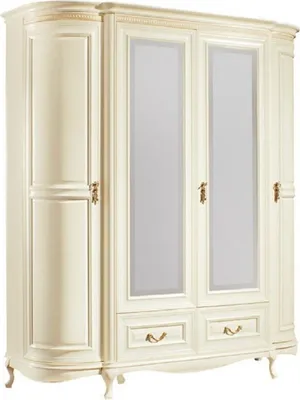 Produktbild von Casa Padrino Luxus Barock Schlafzimmerschrank Creme / Gold 180,5 x 62,6 x H. 206,6 cm - Prunkvoller Kleiderschrank mit 4 Türen und 2 Schubladen - Schlafzimmermöbel