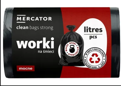Zdjęcie produktu dla Worki na śmieci Mercator czarny 60 l 50 szt. ldpe czarne mocne 50sztuk/rolka do użytku domowego i profesjonalnego
