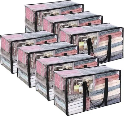 Image de Sac à vêtements transparent en vinyle, 60 l, 7 pièces