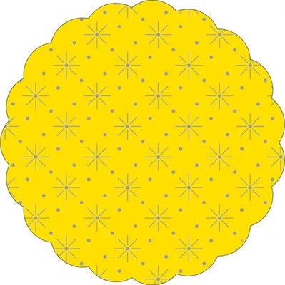 Produktbild von Tissue Deckchen  mit Sterne - Punkte Prägung in Gelb, Ø 80mm, 9-lagig, 250 Stück - Mank