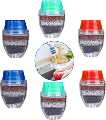 Produktbild von 6PCS Mini Wasserhahn Wasserfilter Aktivkohle-runder Hahn Wasser Filter - Mini Home Coconut Aktivkohlefilter - Küche Werkzeug