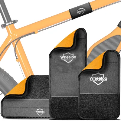 Imagen del producto de WHEELOO: Juego de 3 protectores para cuadros de bicicleta | Protector de transporte compatible con portaequipajes para bicicletas Thule | Protector para cuadros de carbono | Accesorios para remolques de bicicleta, bicicletas eléctricas (e-bikes)