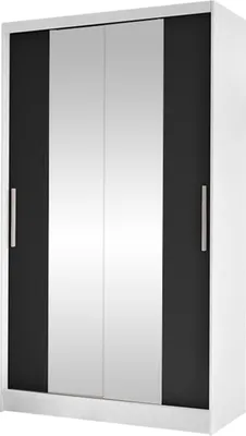 Produktbild von MIRJAN24 Schiebetürenschrank Costa II, Kleiderschrank, Stilvoll Schlafzimmer Garderobenschrank (Farbe: Weiß / Schwarz)