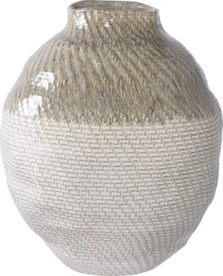 Immagine prodotto di Vaso in Vetroceramica bianca e verde Ø 26 x 30,5 cm