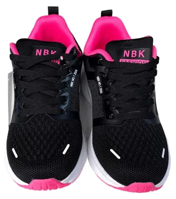Produktbild von Damen Sneaker Turnschuhe NBK Sportschuhe Walking Dämpfung leicht - Schwarz/Pink, Gr. 40