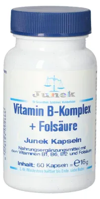 Produktbild von Vitamin B Komplex+Folsäure Junek Kapseln 60 St