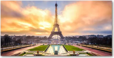Produktbild von Tulup® Leinwandbild -100x50 cm - Wandkunst - Drucke auf Leinwand - Leinwanddruck  - Sehenswürdigkeiten & Architektur - Gelb - Eiffelturm Paris