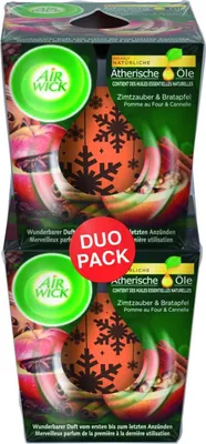 Image de Air Wick Bougie parfumée bien-être Magie de cannelle & Pomme au four DUO Hiver 2 pièces (2 x 105g)