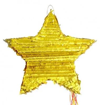 Produktbild von Goldene Stern Pinata für Kindergeburtstag & Party, ungefüllt, 45 x 44 x 9 cm