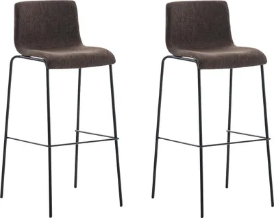 Immagine prodotto di set di 2 sgabelli da bar Hoover in tessuto con telaio a 4 gambe nero