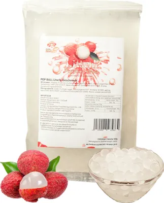 Produktbild von BubbleTea Popping Boba - 600g Litchi  -Aktion: 1 Gratis 600g Packung - Super Ideen zum selber machen und Partys