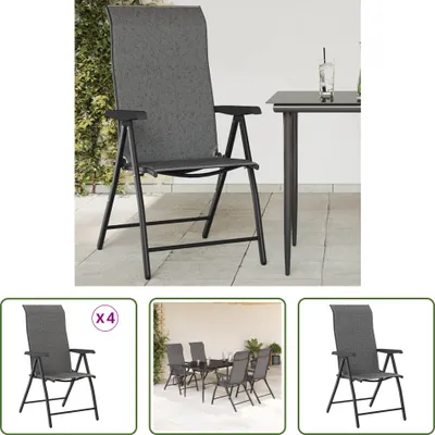 Produktbild von The Living Store Gartenstühle 4 Stk. Klappbar Grau Poly Rattan