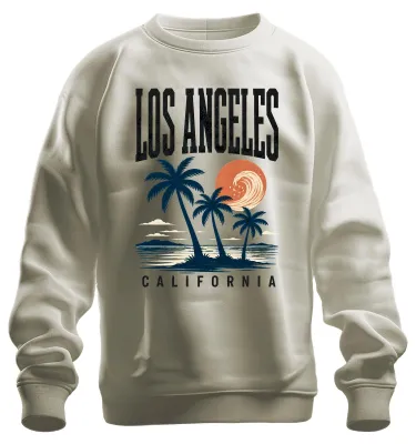 Imagen del producto de Los Ángeles, California. Playa Palmen. Sud, Surf, Vacaciones, Estados Unidos, Costa. Sudadera, Jersey. Naturaleza