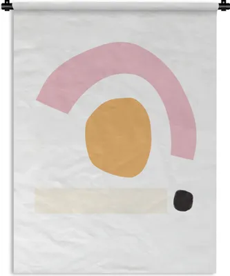 Produktbild von MuchoWow® Wandteppich Wandbehang Geometrische Formen - Minimalismus - Pastell 90x120 cm Tapisserie Dekoration Wandtuch - Wanddeko