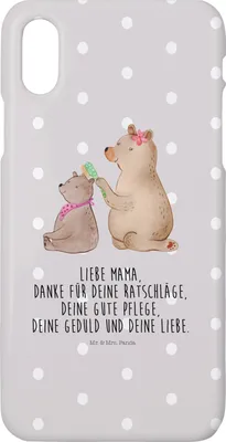 Produktbild von Mr. & Mrs. Panda Iphone 10 Handyhülle Bär Kind - Grau Pastell - Geschenk, Muttertag, X, Hülle, Cover, Handy, Mama, Mutter