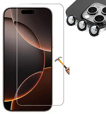 Produktbild von ino 2in1 Schutzglas + Kameraschutz Linse für iPhone 16pro Panzerglas Camera Lens Schutzfolie Panzerfolie 16 pro Displayglas 9H Kameraglas