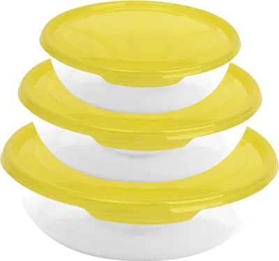 Produktbild von 3er Set Frischhaltedose Deckel Rund Gelb