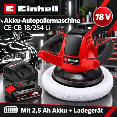 Produktbild von Einhell 18V Autopoliermaschine CE-CB 18/254 Li  + Akku 2.5 Ah + Ladegerät