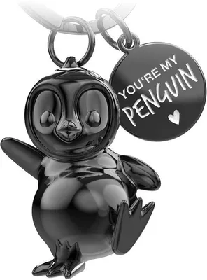Produktbild von Pinguin-Schmuckanhänger Glück bringender Schlüsselanhänger als Sentimentalitätsgeschenk für Verlobte oder Freunde - Dessertschlüsselanhänger zum Geburtstag, Jubiläum - Widmung, Metallwaren