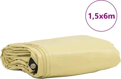 Obrázok produktu pre vidaXL Plachta 650g / m² Béžová 1,5 x 6 m Plátno s PVC vrstvou