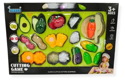 Productafbeelding van Groenteset voor kinderen, 12 stuks, met snijplank - Jinkee, vanaf 3 jaar