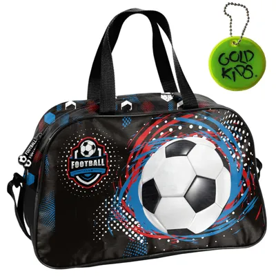 Produktbild von Sporttasche Kinder für Mädchen & Jungen - Umhängetasche mit Ball Motiv - Schwimmtasche mit verstärktem Boden - Trainingstasche 40 x 25 x 15 cm