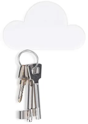 Produktbild von kwmobile Magnet Schlüsselhalter Organizer Wolke - Magnetischer Halter für Schlüssel in Weiß - einfache Installation ohne Bohren - Key Hook Magnettafel