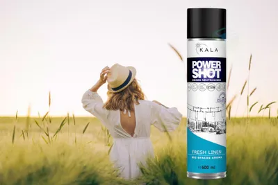 Produktbild von s Deodorant und Lufterfrischer-Spray mit frischem Wäscheduft - Kala Power Shot Fresh Linen (600 ml)