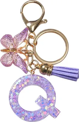 Produktbild von Alphabet Schlüsselanhänger Q in Lila - Glitzernde Träume KP37911